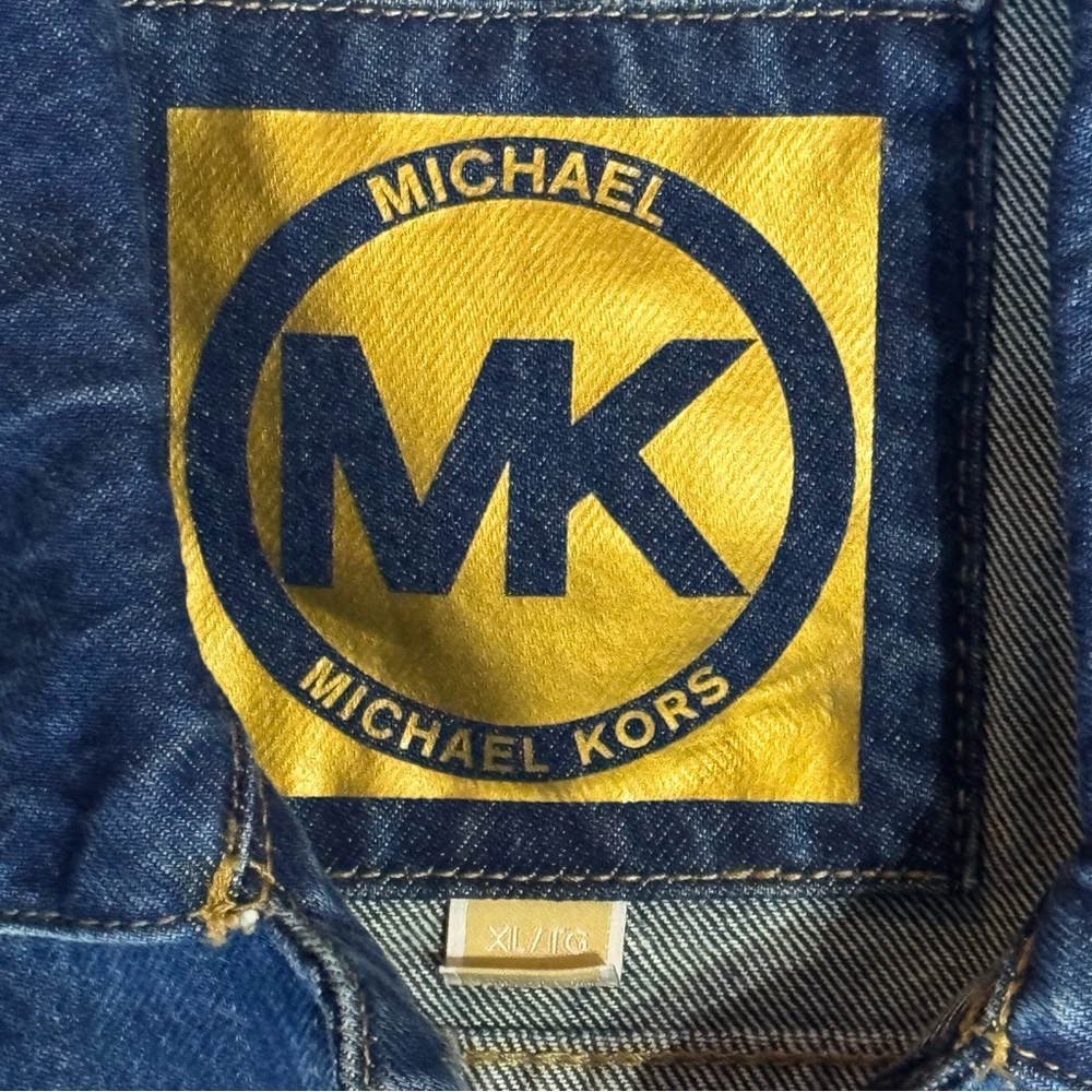 NWT Michael Michael Kors Women’s Denim Jean Jacket Cotton XL Classic Casual - Picture 5 of 7